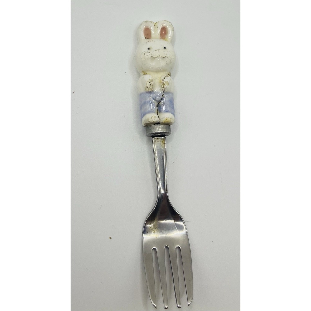 Vintage Lillian Vernon Ceramic Cutlery Kids Fork